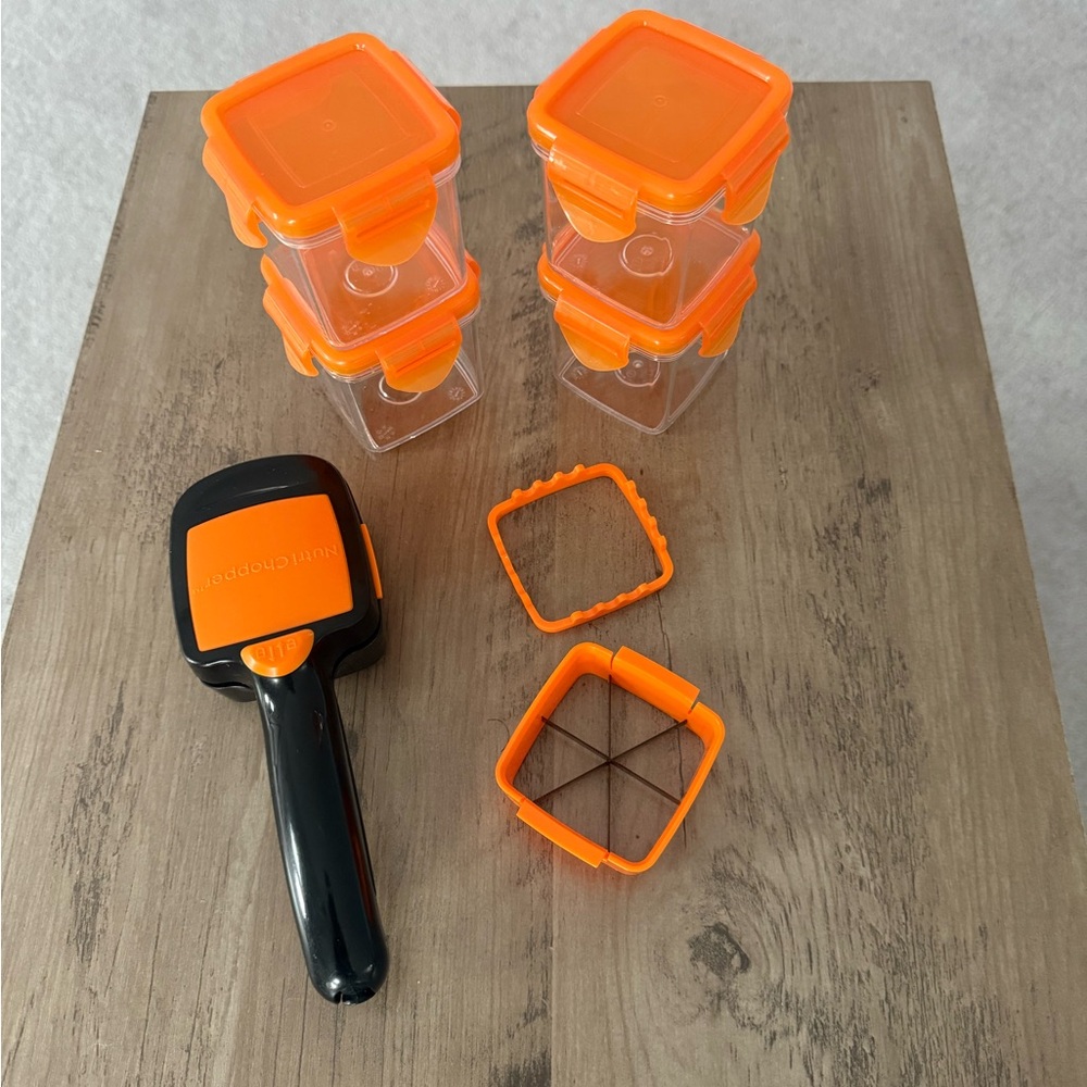 Orange and Black Food Chopper Set